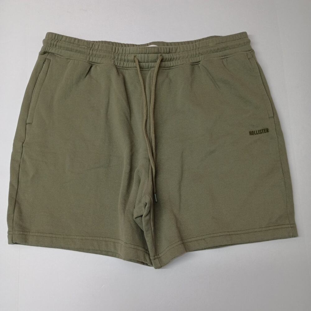 Hollister Shorts Men's 2XL Green Fleece Sweat‎ Zipper Pocket